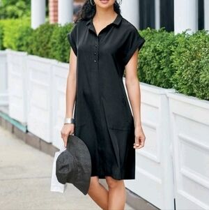 Soft Surroundings Everyday Black Lightweight Cap Sleeveless Women's Dress Size M